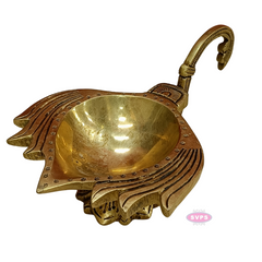 Brass Antique Lotus Diya For Puja And Decor