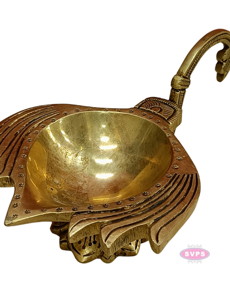 Brass Antique Lotus Diya For Puja And Decor