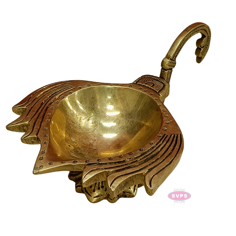 Brass Antique Lotus Diya For Puja And Decor