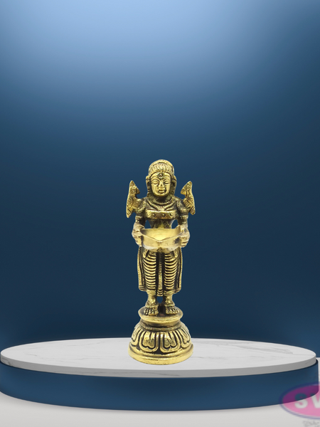 Brass Paavai Vilakku / Deepa Lakshmi Statue For Pooja / 2 Pieces