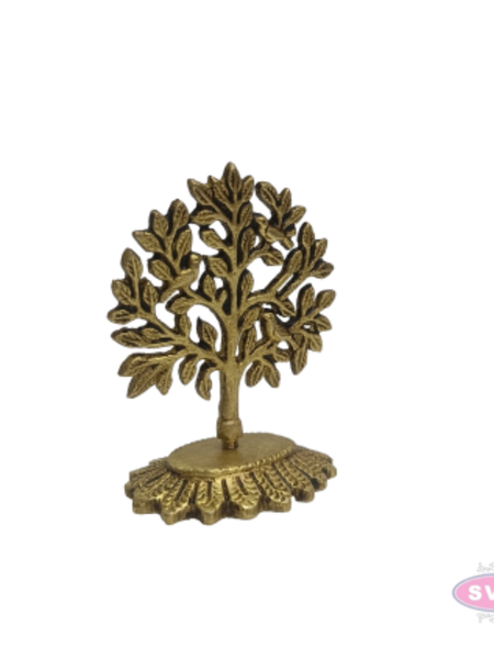 Brass Kalpavriksha Karpaga Virutcham Tree Idol with Birds | Traditional Brass Wish-Fulfilling Tree Showpiece for Home Pooja & Decor