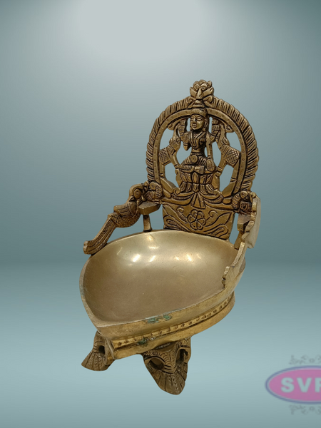 Brass Gajalakshmi Diya For Wealth