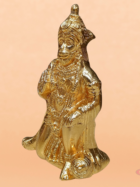 Brass Hanuman Idol Gold Plated