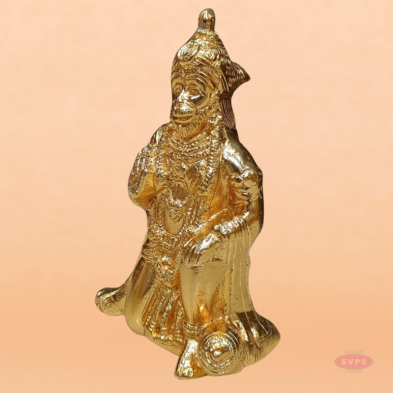 Brass Hanuman Idol Gold Plated