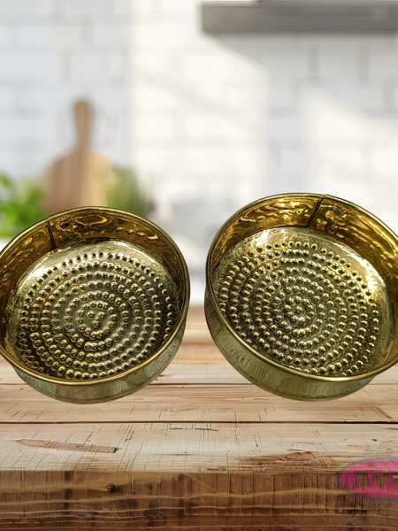 Traditional Pooja Brass Jalladai Plate with Fine Holes