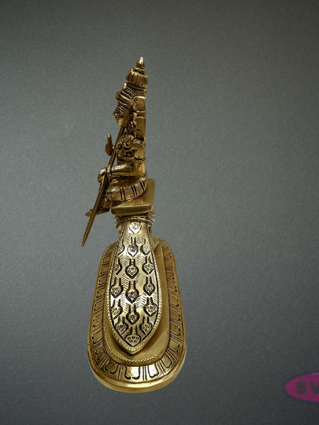 Brass Murugan Idol Sitting on Peacock – Skanda Swamy Statue for Spiritual Decor