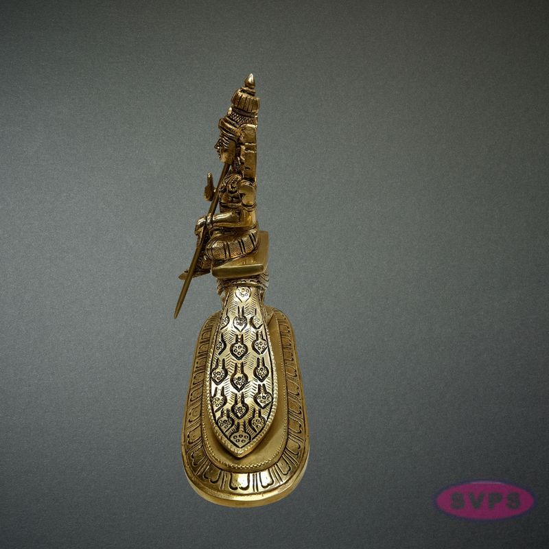 Brass Murugan Idol Sitting on Peacock – Skanda Swamy Statue for Spiritual Decor
