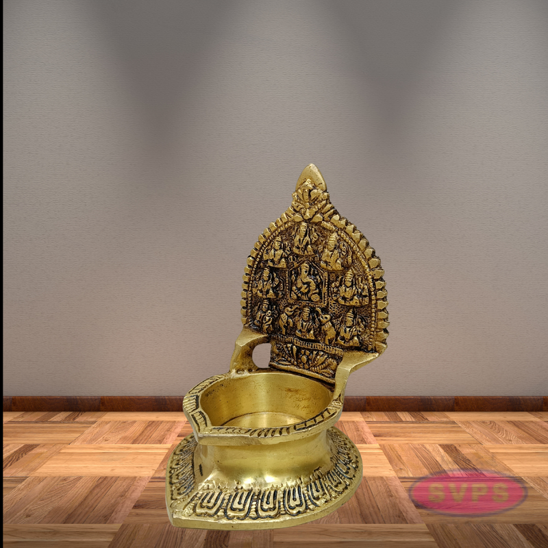 Brass Ashtalakshmi Ganesha Kamakshi Lamp
