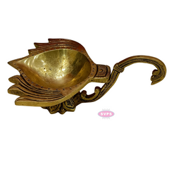 Brass Antique Lotus Diya For Puja And Decor