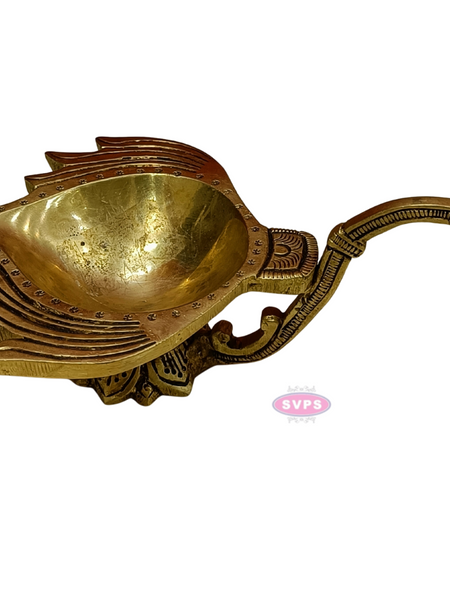 Brass Antique Lotus Diya For Puja And Decor