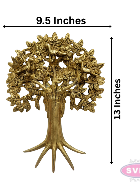 Brass Kalpavriksha Tree with Birds Showpiece – 13 Inches
