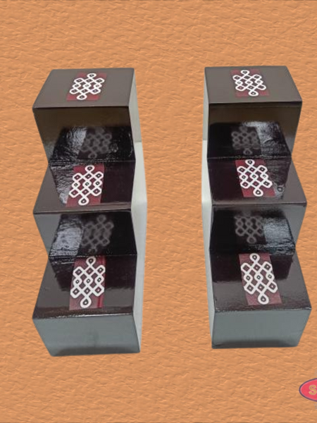 Wooden Pooja Lamp Stand - 2 Variant