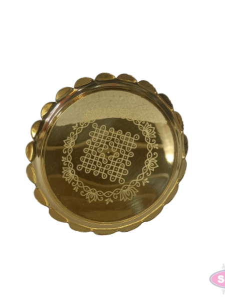 Brass Peacock Lotus Kolam Stand | Decorative Brass Lotus Stand for Pooja Room, Home Temple & Office | 5 Inch