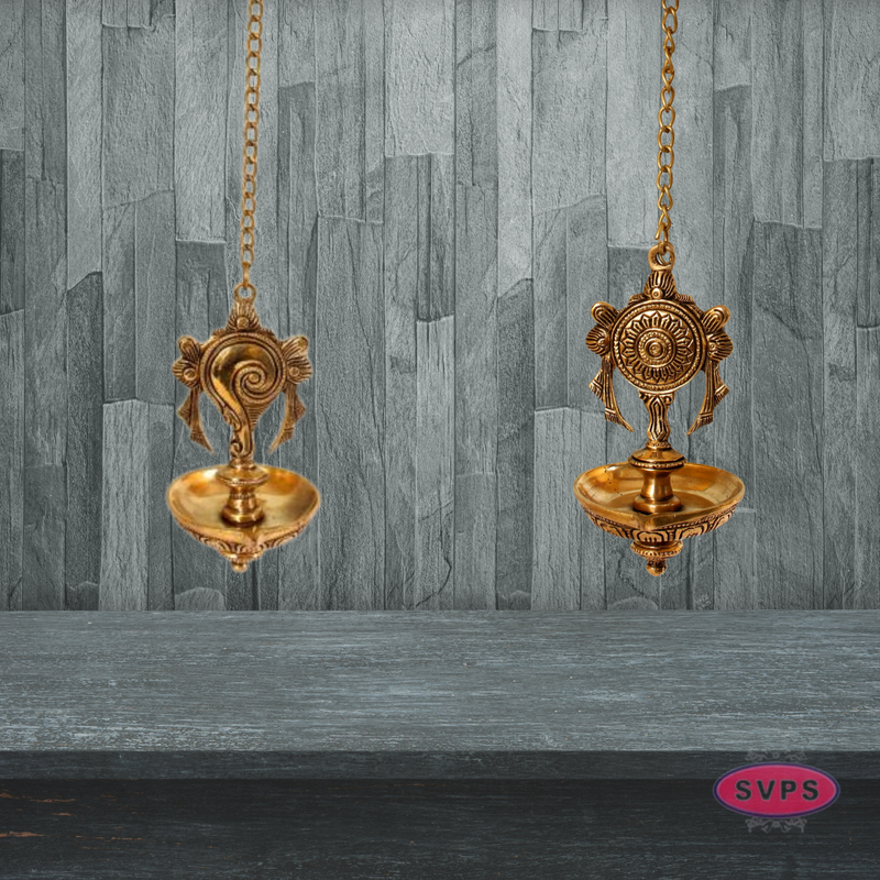 Brass Hanging Shangu Chakra Lamp