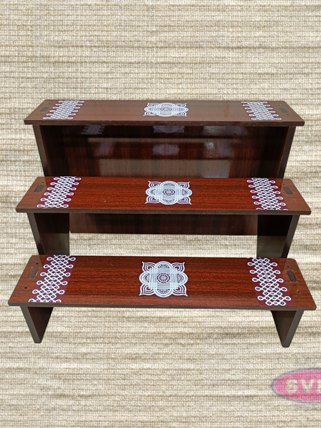 Portable Dismantle Wooden 3-Step Pooja Stand