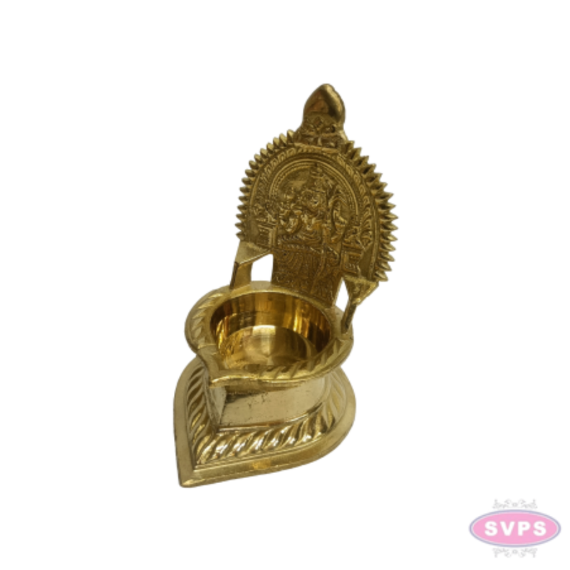 Brass Kamakshi Amman Vilakku / Deepam – Traditional Goddess Lakshmi Pooja Oil Lamp