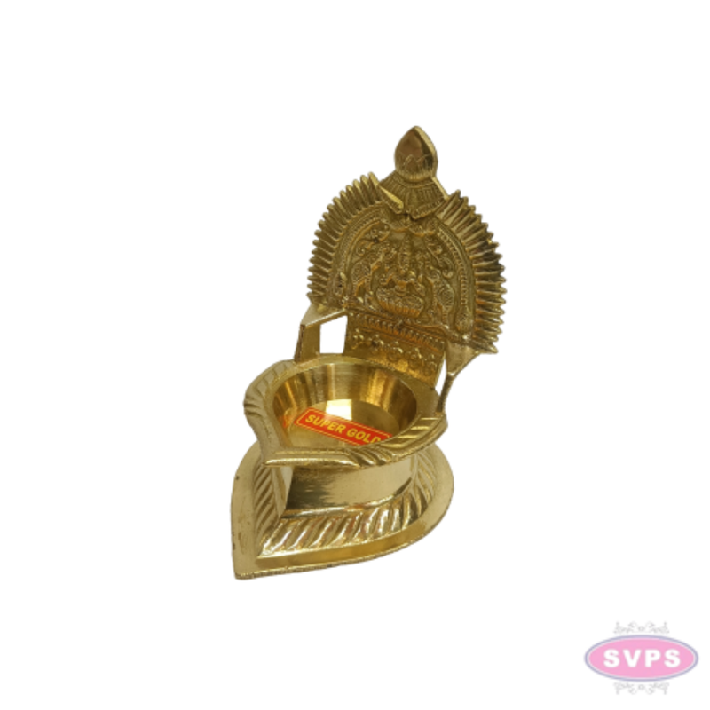 Brass Lakshmi Diya / Vilakku – 5 Inch Pooja Lamp for Festivals & Daily Worship