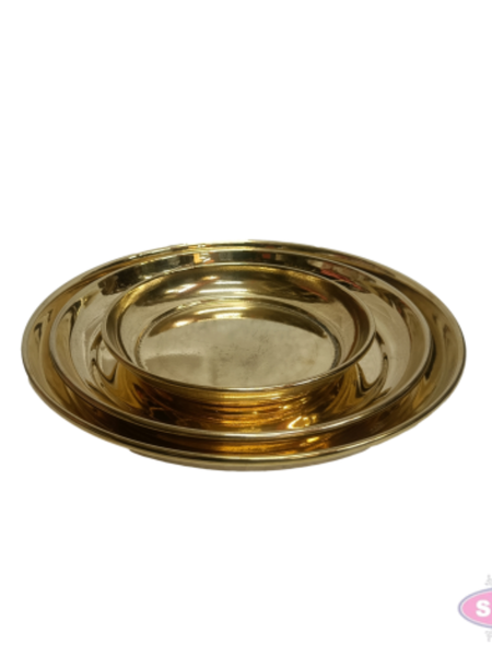 Brass Pooja Plate – Traditional Round Puja Thali for Daily Worship, Aarti & Offerings