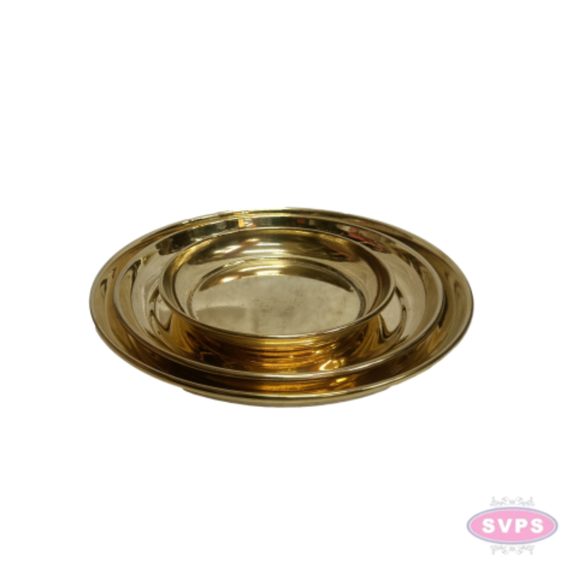 Brass Pooja Plate – Traditional Round Puja Thali for Daily Worship, Aarti & Offerings