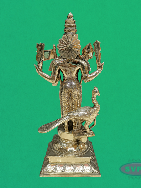 Panchaloham Lord Murugan Idol with Vel & Seval Kodi