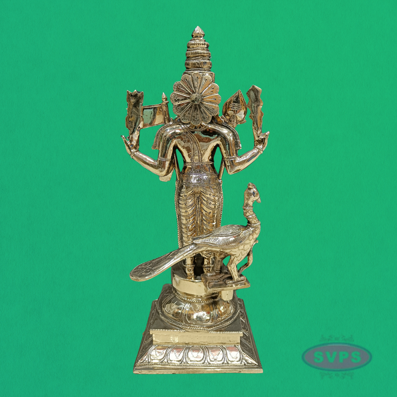 Panchaloham Lord Murugan Idol with Vel & Seval Kodi