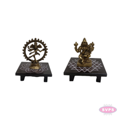 Premium Wooden Sri Chakra Peedam | Mandir Chowki for Idols & Kalash