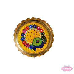 Brass Peacock Lotus Stand | Decorative Brass Lotus Stand for Pooja Room, Home Temple & Office | 5 Inch