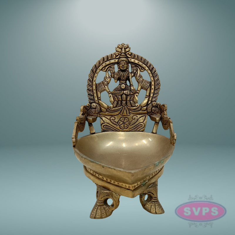Brass Gajalakshmi Diya For Wealth