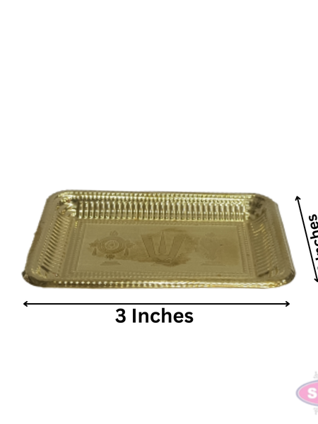 Mini Brass Shankh Chakra Namam Tray – Set of 2 | Traditional Pooja Thambulam Return Gift