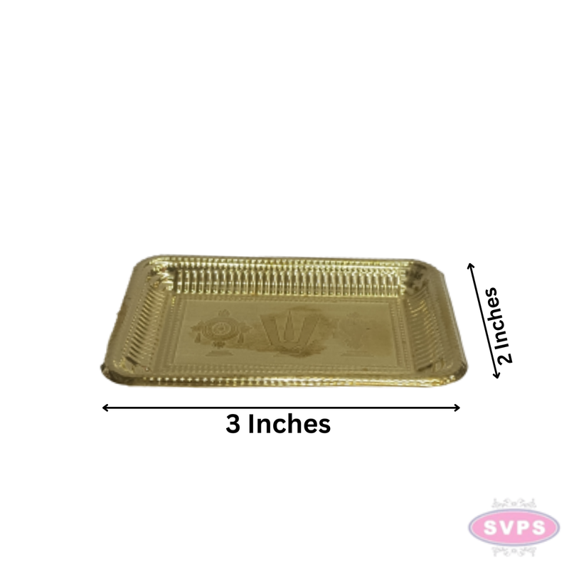 Mini Brass Shankh Chakra Namam Tray – Set of 2 | Traditional Pooja Thambulam Return Gift