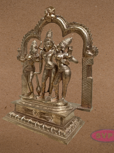 Panchalogham Perumal Sridevi Bhoodevi Idol – Antique Finish Home Décor