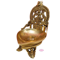 Brass Gajalakshmi Lamp For Wealth