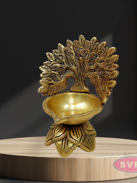 Brass Kalpavriksha Diya For Auspiciousness And Decor