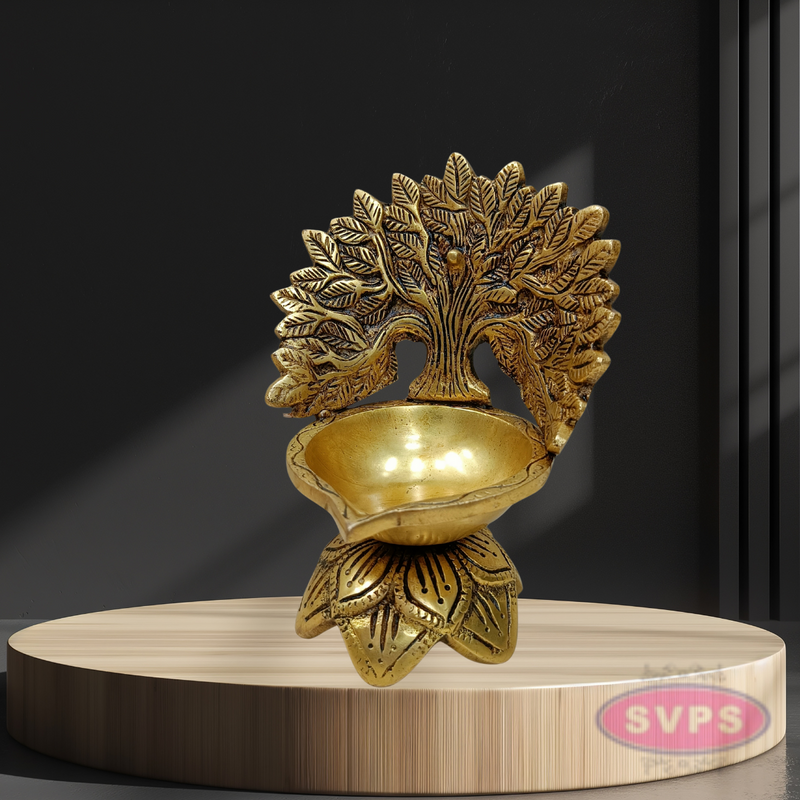 Brass Kalpavriksha Diya For Auspiciousness And Decor
