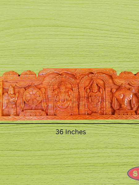 Wood Carved Tirupathi Perumal Thayar Wall Hanging