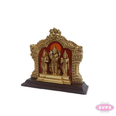 Murugan with Valli & Deivanai Gold Finish Idol | Decorative Pooja Room Statue