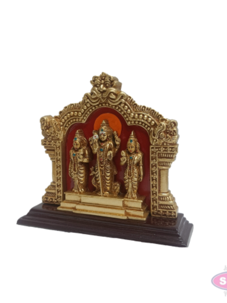 Murugan with Valli & Deivanai Gold Finish Idol | Decorative Pooja Room Statue