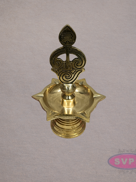 Brass Om Deepam – Traditional Sacred Oil Lamp for Pooja