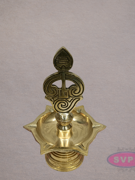 Brass Om Deepam – Traditional Sacred Oil Lamp for Pooja