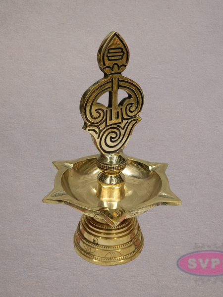 Brass Om Deepam – Traditional Sacred Oil Lamp for Pooja
