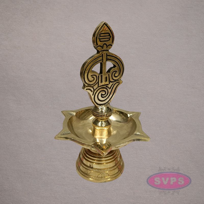 Brass Om Deepam – Traditional Sacred Oil Lamp for Pooja