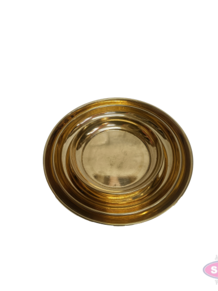 Brass Pooja Plate – Traditional Round Puja Thali for Daily Worship, Aarti & Offerings