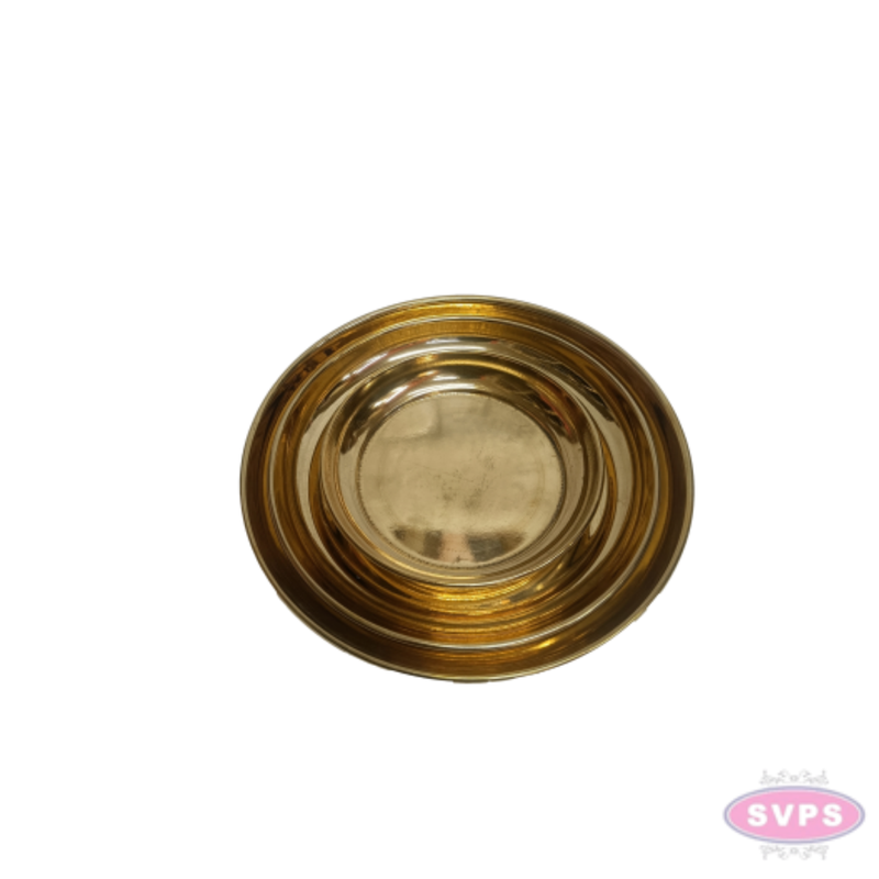 Brass Pooja Plate – Traditional Round Puja Thali for Daily Worship, Aarti & Offerings