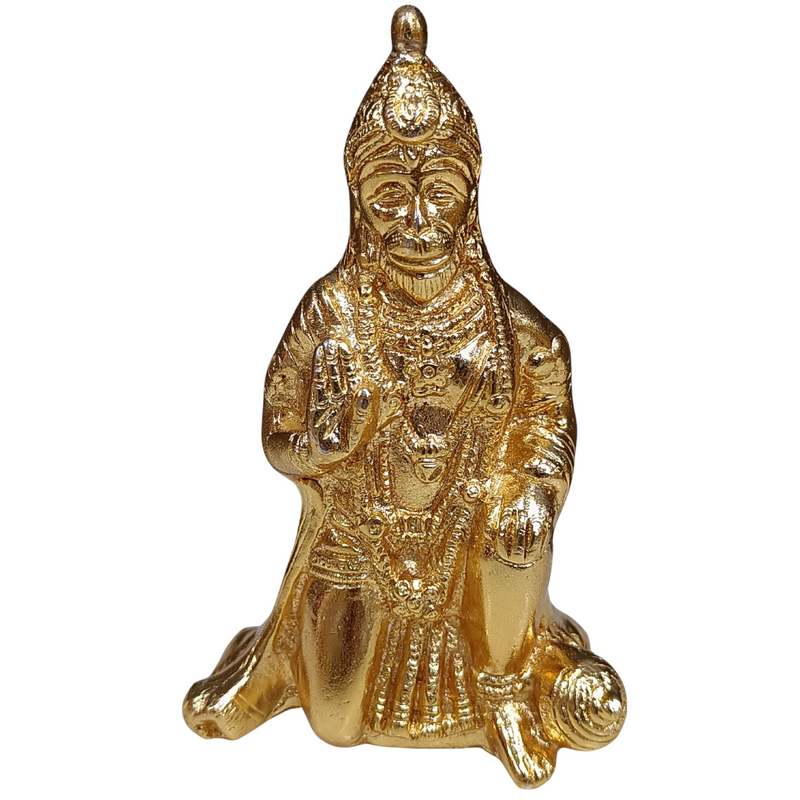 Brass Hanuman Idol Gold Plated