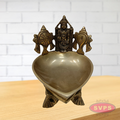 Brass Sri Balaji Sankh Chakra Diya
