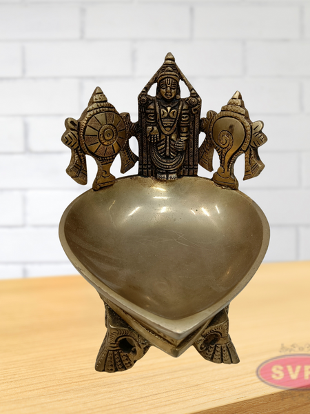 Brass Sri Balaji Sankh Chakra Diya