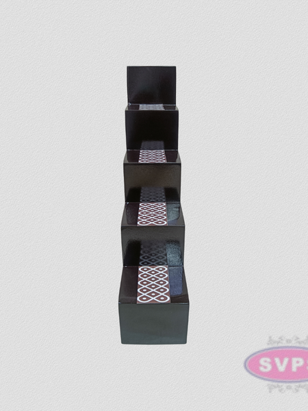 Premium Wooden Deep Stand – 5 Step Kolam Design Diya Stand for Pooja, Navaratri, Karthigai Deepam & Temple Decoration