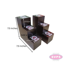 Premium Wooden Deep Stand | 3 Step Kolam Design Diya Display for Pooja