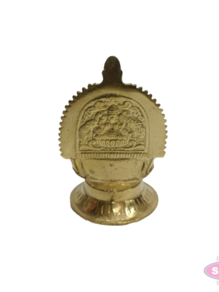 4 Inch Brass Lakshmi Deepam / Vilakku – Traditional Goddess Lakshmi Oil Lamp for Pooja
