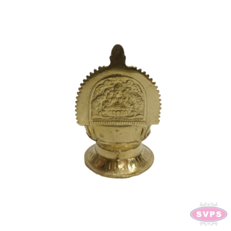 4 Inch Brass Lakshmi Deepam / Vilakku – Traditional Goddess Lakshmi Oil Lamp for Pooja